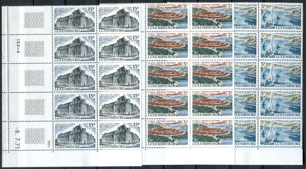 (1971) MiNr. 832 - 834 - ** - Lucembursko - 10-bl - K - č.a. - Krajiny a budovy