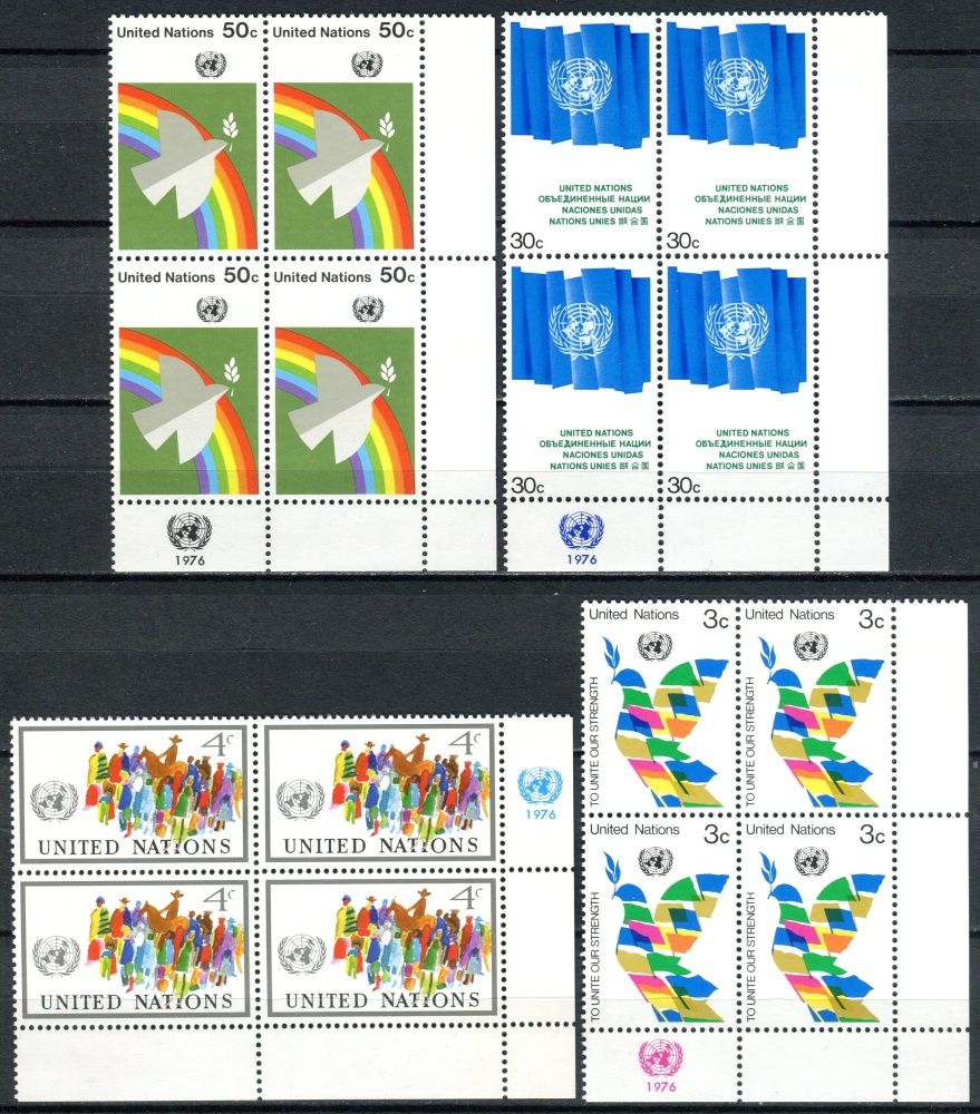 (1976) MiNr. 289 - 292 ** - OSN New York - 4-bl - OSN vlajka a holubice