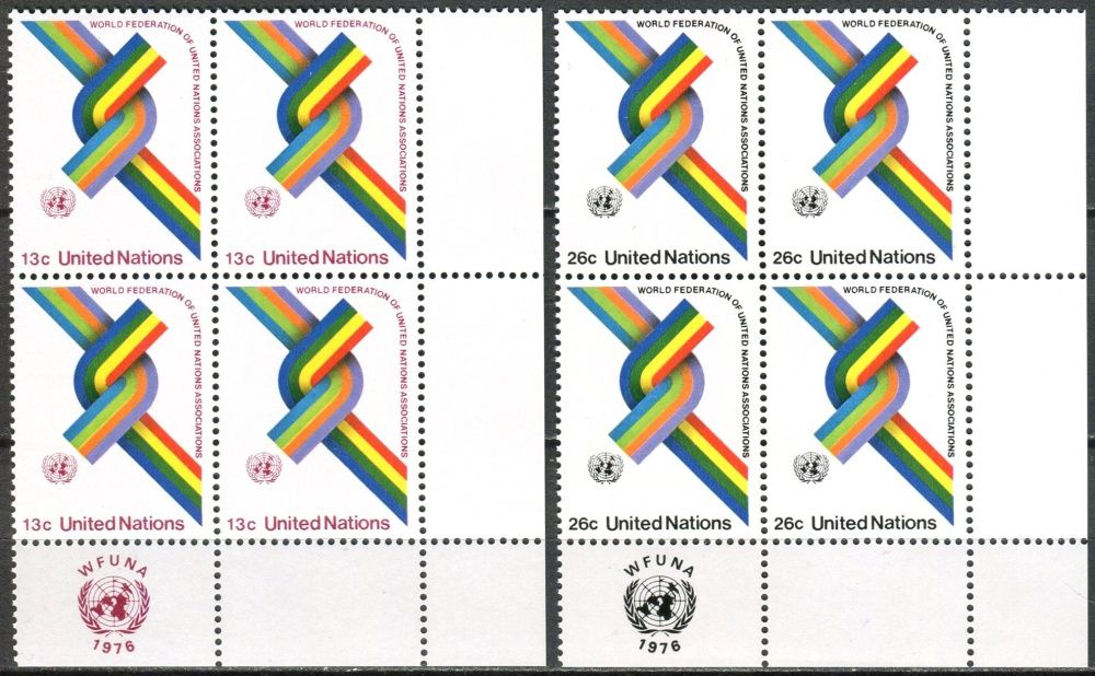 (1976) MiNr. 293 - 294 ** - OSN New York - 4-bl - 30 let Světová asociace společností pro OSN (WFUNA)