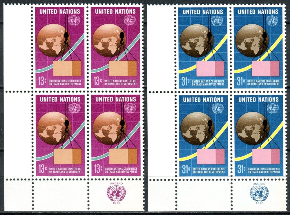 (1976) MiNr. 295 - 296 ** - OSN New York - 4-bl - Konference OSN o obchodu a rozvoji (UNCTAD)