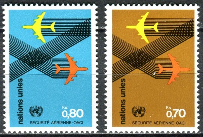 (1978) MiNr. 76 - 77 ** - OSN Ženeva - Mezinárodní organizace pro civilní letectví (ICAO): Bezpečnost letectví