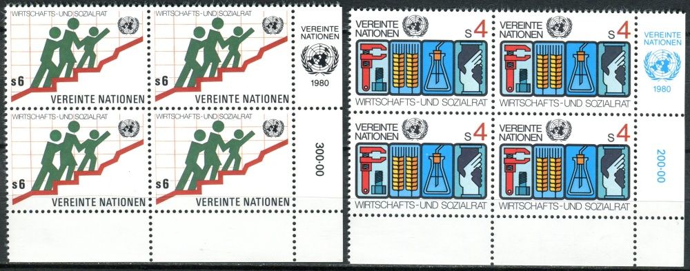 (1980) MiNr. 14 - 15 ** - OSN Vídeň - 4-bl - Hospodářská a sociální rada Organizace spojených národů (ECOSOC)