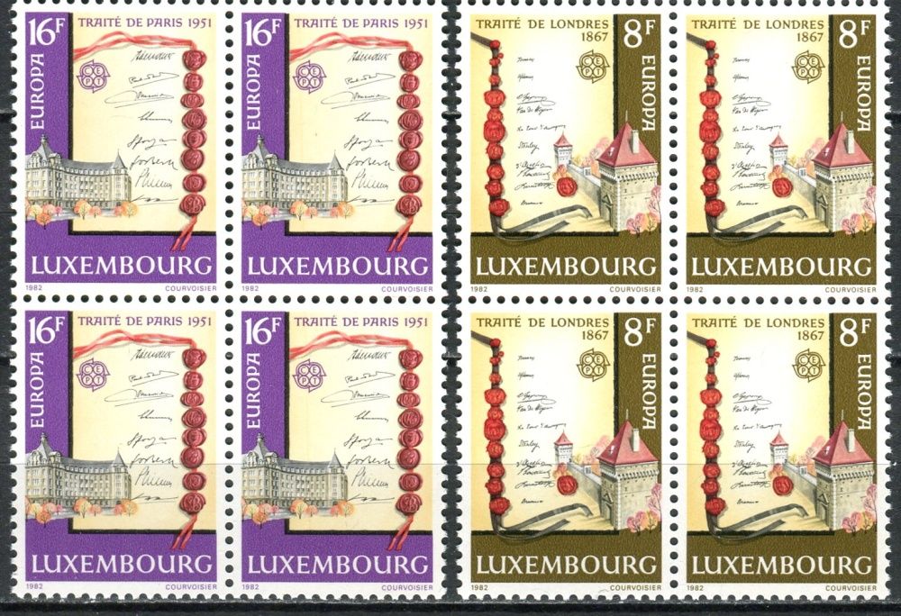 (1982) MiNr. 1052 - 1053 - ** - Lucembursko - 4-bl - Europa: Historické události