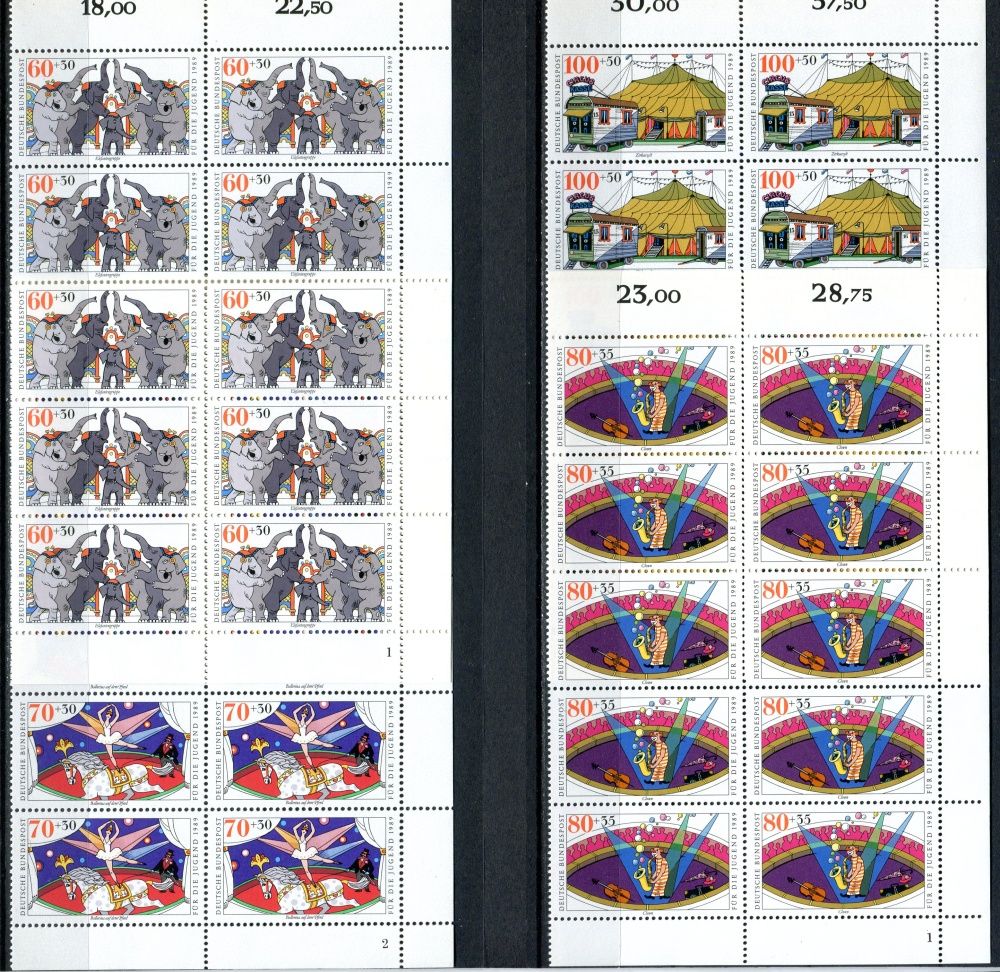 (1989) MiNr. 1411 - 1414 ** - Německo - 10-bl - poč. - d.z. - Cirkus