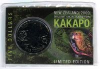 (2009) 5$ - Nový Zéland - Kakapo (UNC) - poštovní edice