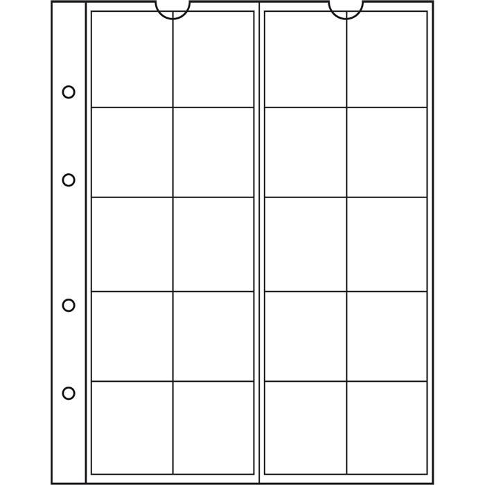 NUMIS listy 34 - na mince do Ø 34 mm - balení 5 ks (list + bílý kartonový mezilist)