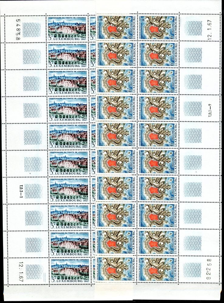 (1967) MiNr. 746 - 747 ** - Lucembursko - 20-pás - K - č.a. + d.t. - 100 let Londýnská smlouva