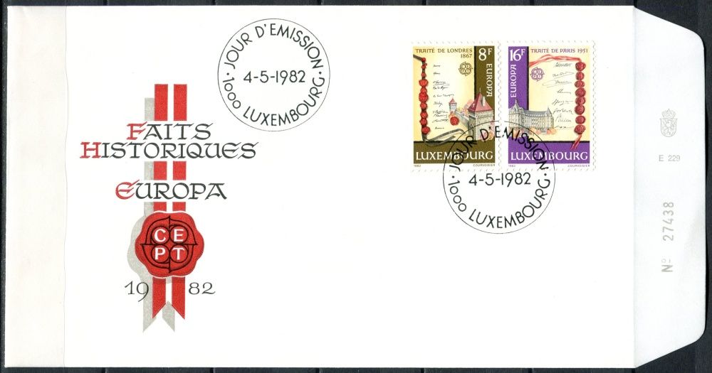 (1982) FDC - MiNr. 1052 - 1053 O - Lucembursko - Europa: Historické události