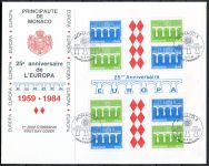 (1984) FDC - MiNr. 1622 - 1623 O - Monako - BLOCK 26 - Europa: 25 let Evropská konference poštovních a telekomunikačních správ (CEPT)