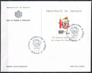 (1984) FDC - MiNr. 1671 O - Monako - BLOCK 27 - 10. mezinárodní cirkusový festival Monte Carlo