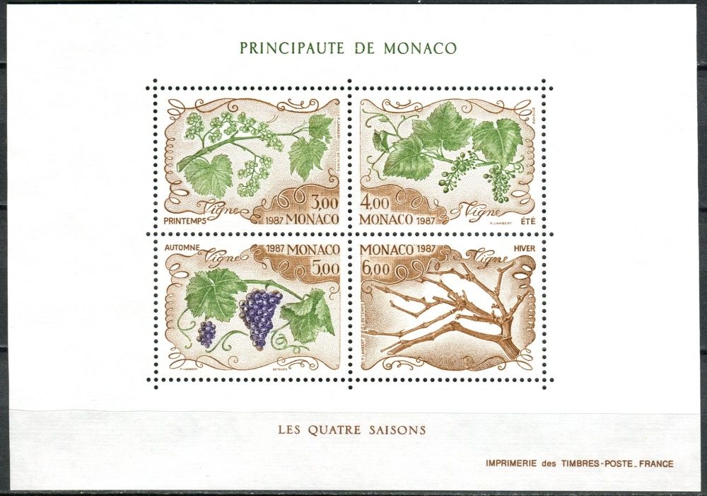 (1987) MiNr. 1810 - 1813 ** - Monako - BLOCK 36 - Čtyři roční období (V)