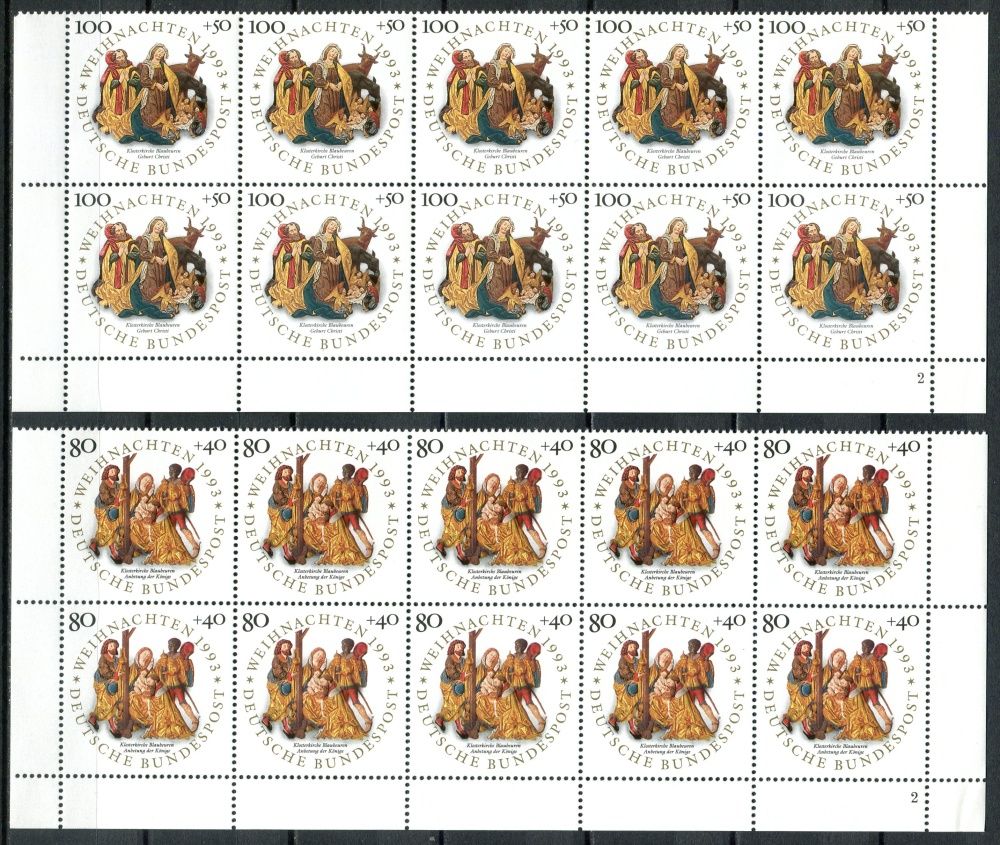 (1993) MiNr. 1707 - 1708 ** - Německo - 10-bl - d.č. - Vánoce