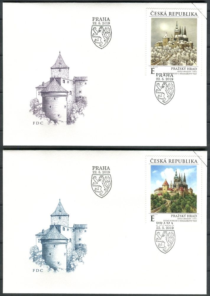 (2019) FDC 1027 - 1028 - Česká republika - specimen - Pražský hrad v ročních obdobích "E"
