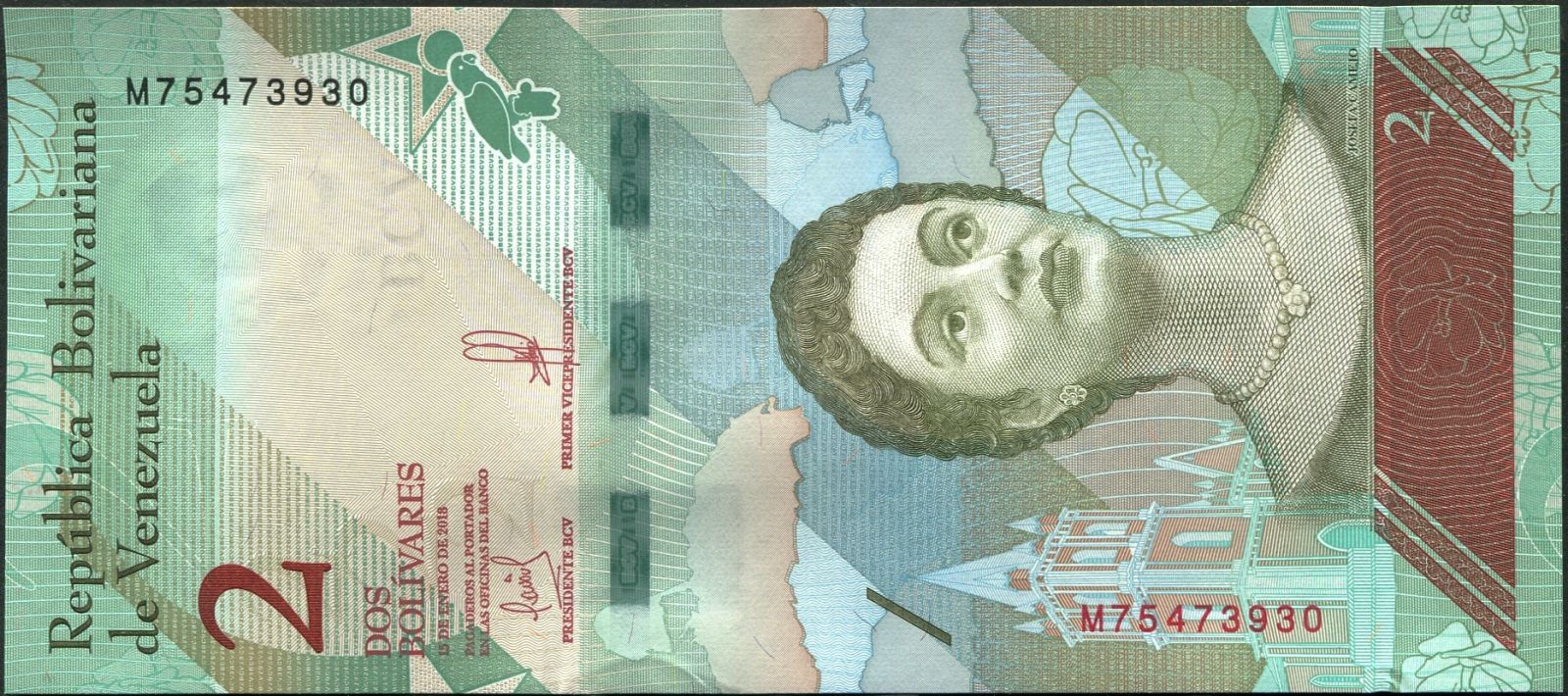 Venezuela (P 101) - 2 bolivares (15.1.2018) - UNC