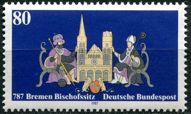 (1987) MiNr. 1329 ** - Německo - Biskupství v Brémách