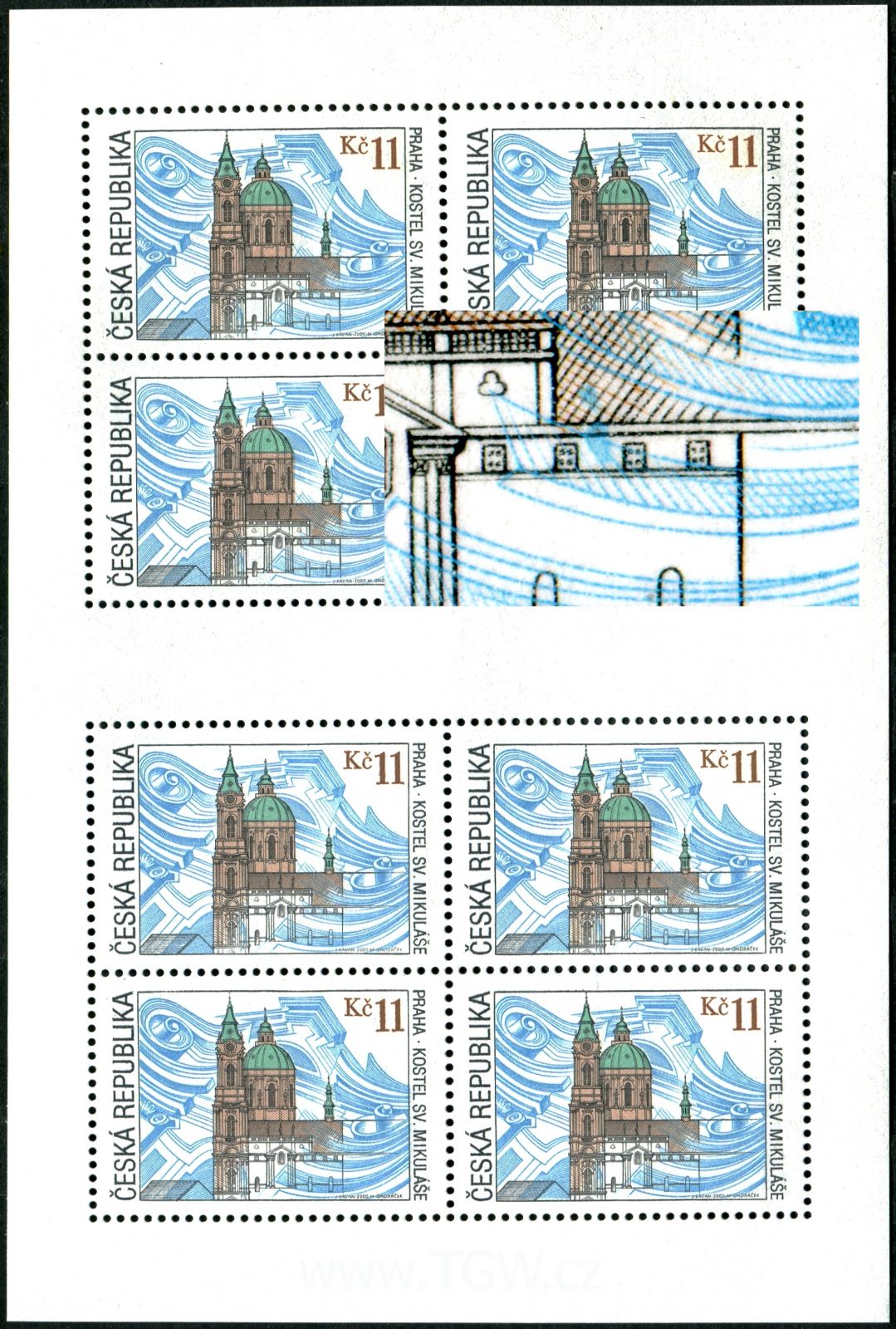 Česká pošta (2000) PL 262 ** Česká republika - DV: zp 2 - modrá skvrna u okna