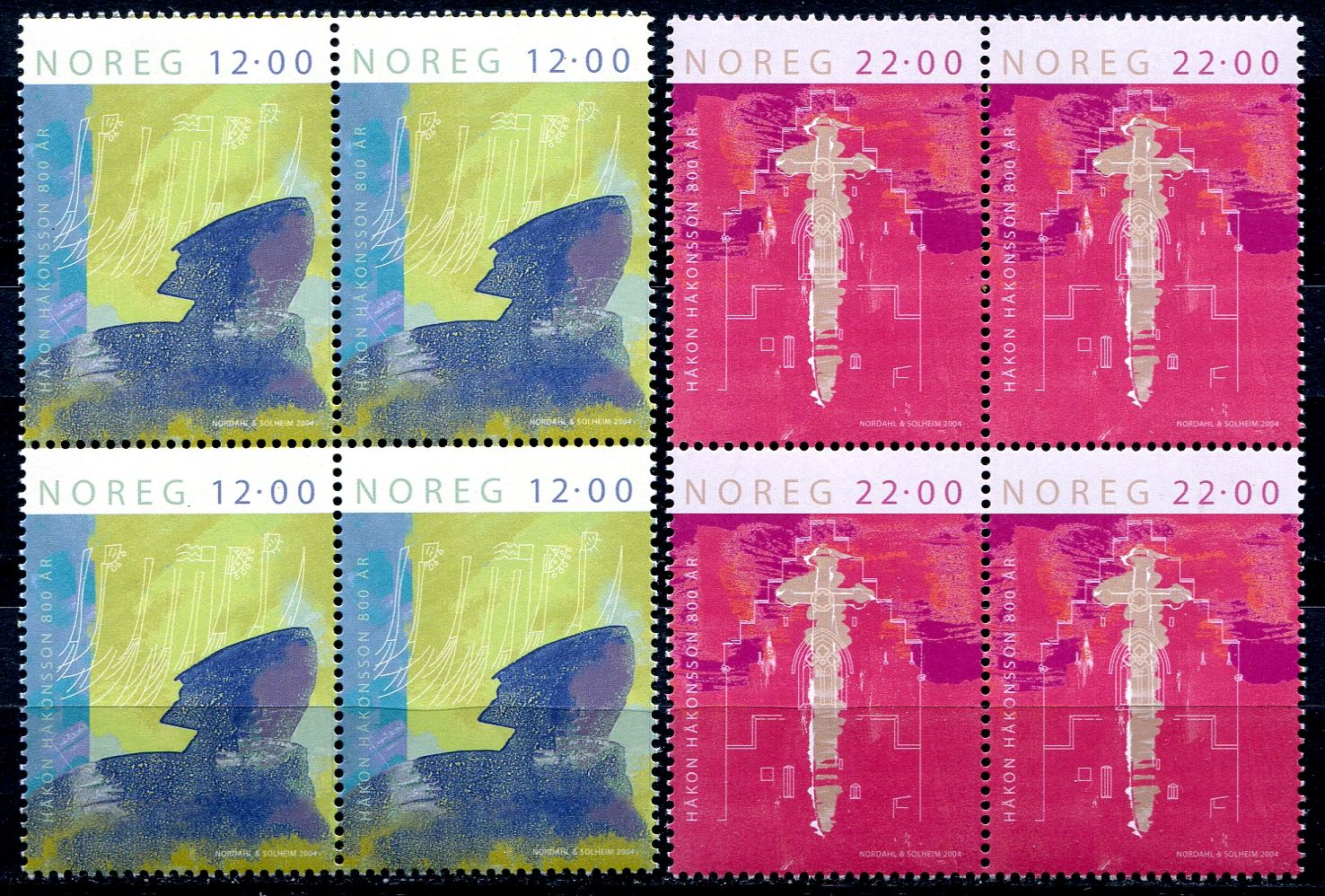 (2004) MiNr. 1505 - 1506 ** 4-bl - Norsko - Král Håkon IV.