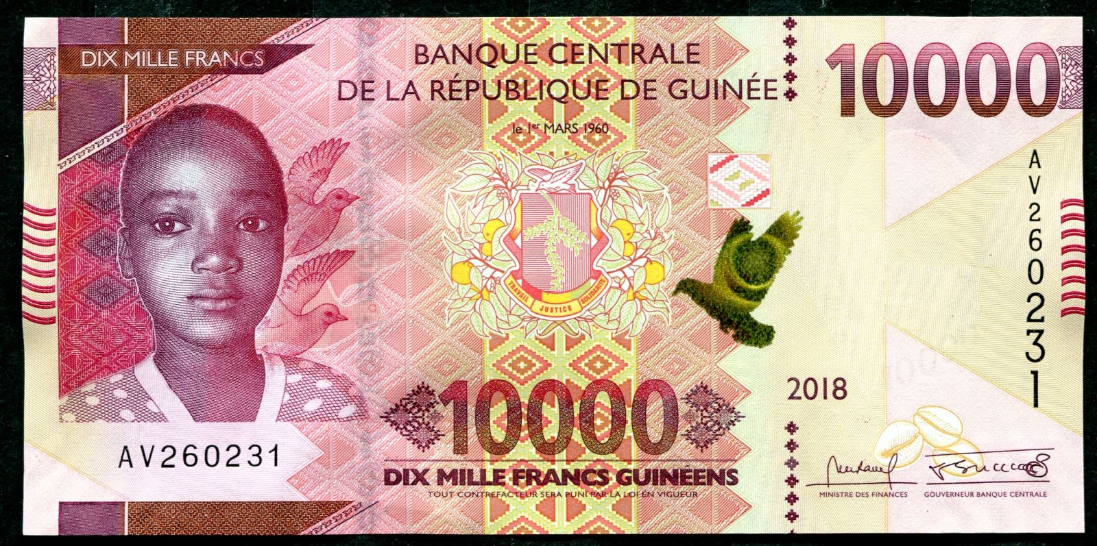 Guinea - (P 52) 10.000 FRANCS (2018) - UNC