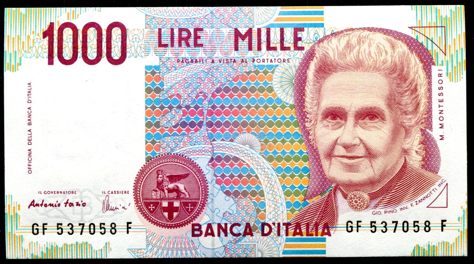 Itálie - (P 114c) 1000 Lire (1990) - UNC GF-F série