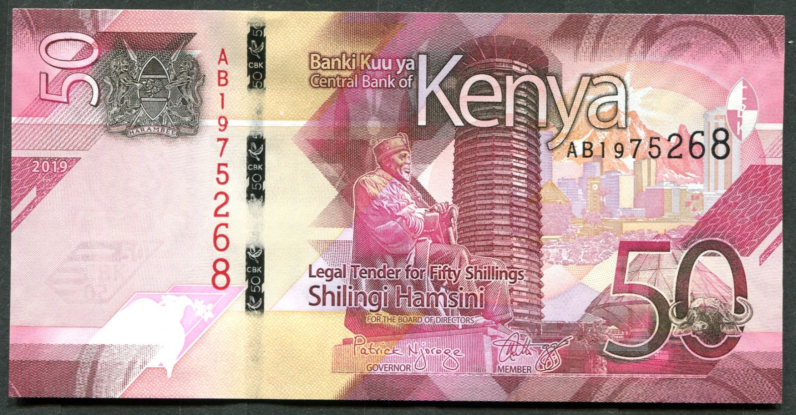 Keňa - (P 52a) 50 SHILLINGS (2019) - UNC