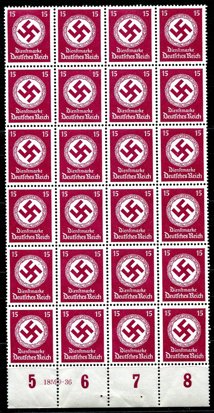 (1934) MiNr. D 139 ** 24-bl + okr. - Deutsches Reich - Služební známka