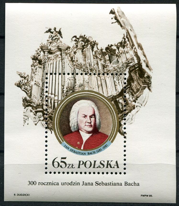 (1985) MiNr. 3012 ** - Polsko - BLOCK 97 II.- Johann Sebastian Bach