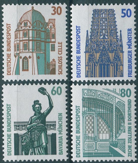 (1987) MiNr. 1339 - 1342 A ** - Německo - Atrakce (I)