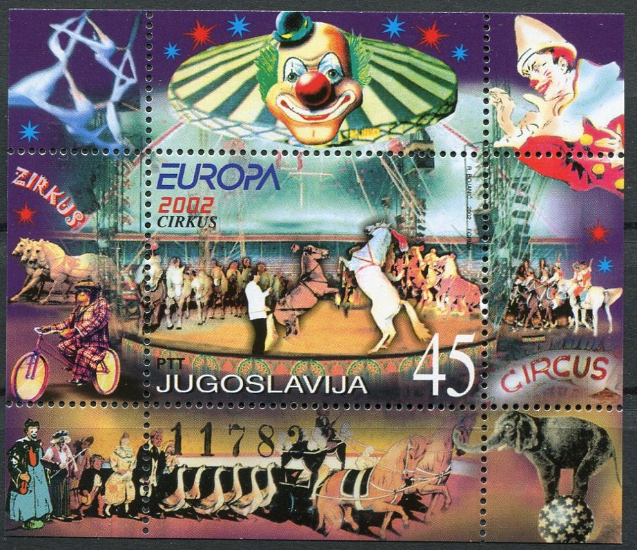 (2002) MiNr. 3078 ** - Jugoslávie - BLOCK 53 - EUROPA - cirkus | www.tgw.cz