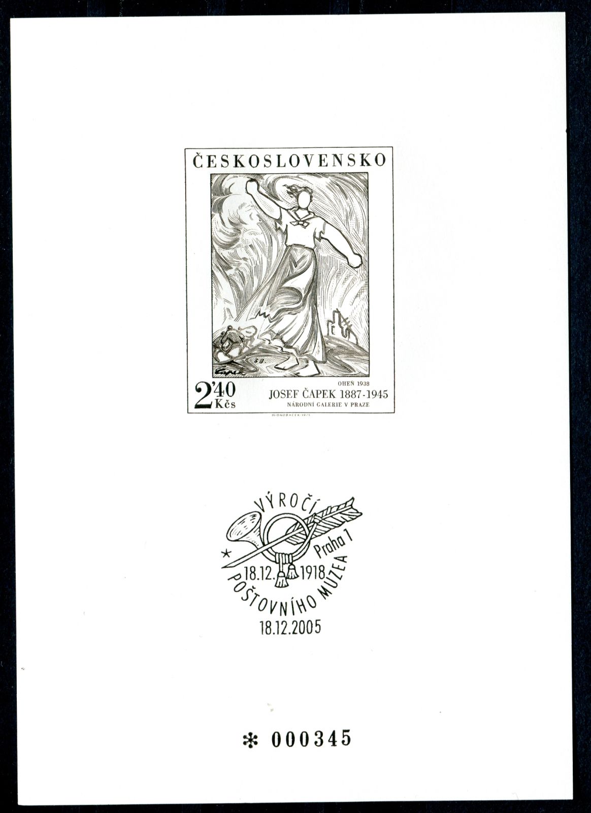  (2005) PTM č. 25 - 87. výročí založení poštovního Muzea - Josef Čapek