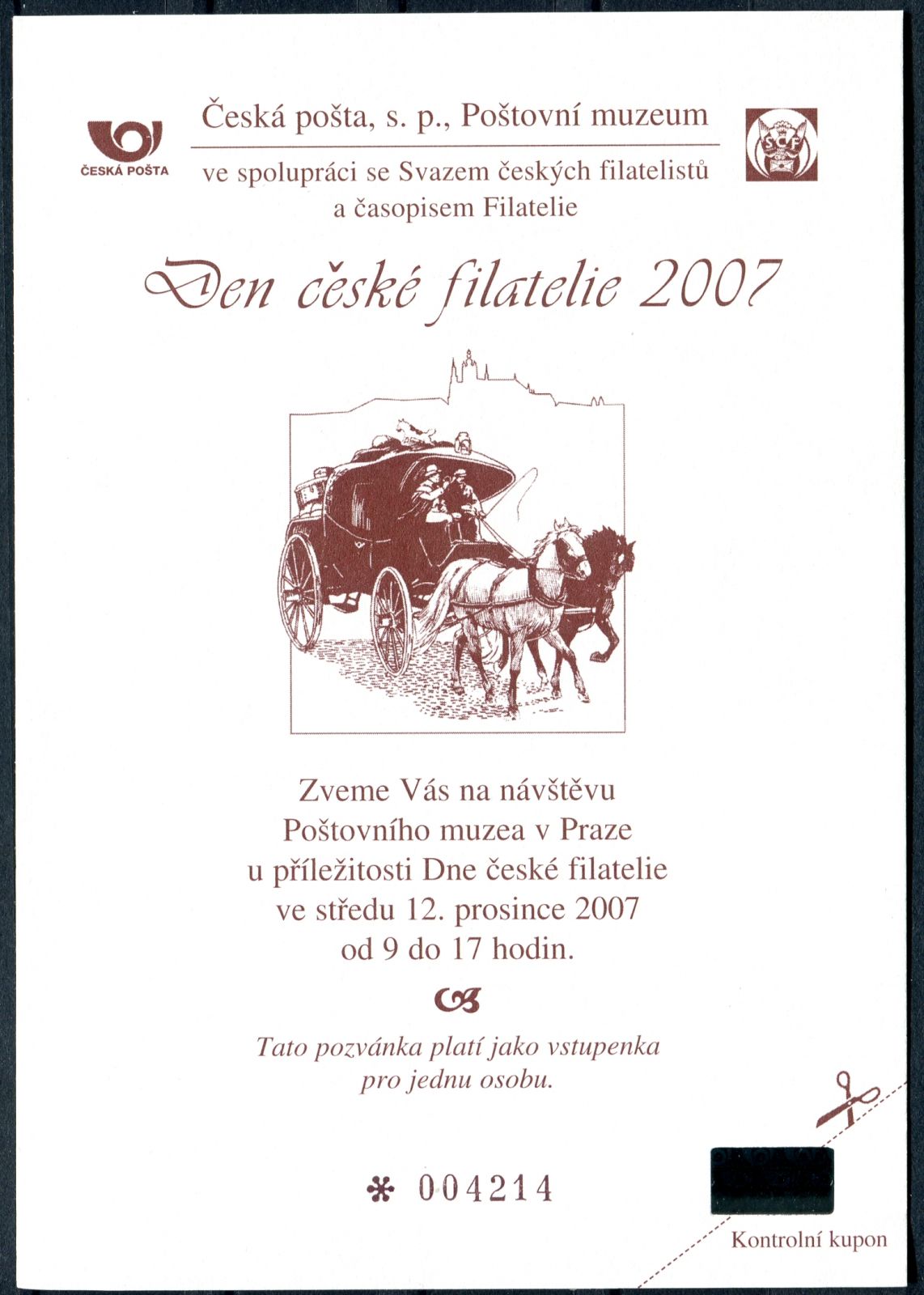 (2007) PPM 1 - Den české filatelie 2007 (SČF)