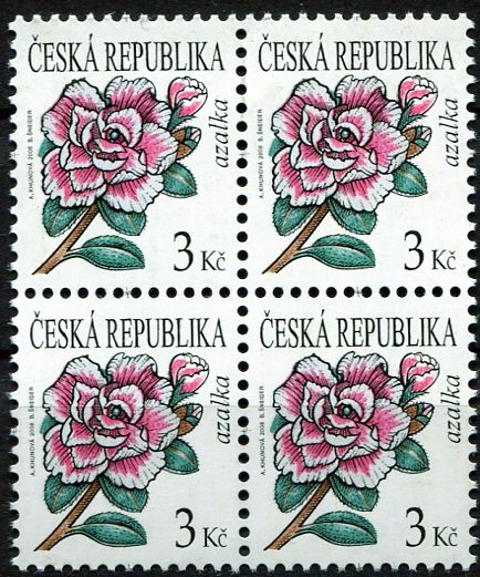 Česká pošta (2008) č. 554 ** 4-bl - Česká republika - Krása květů Azalka