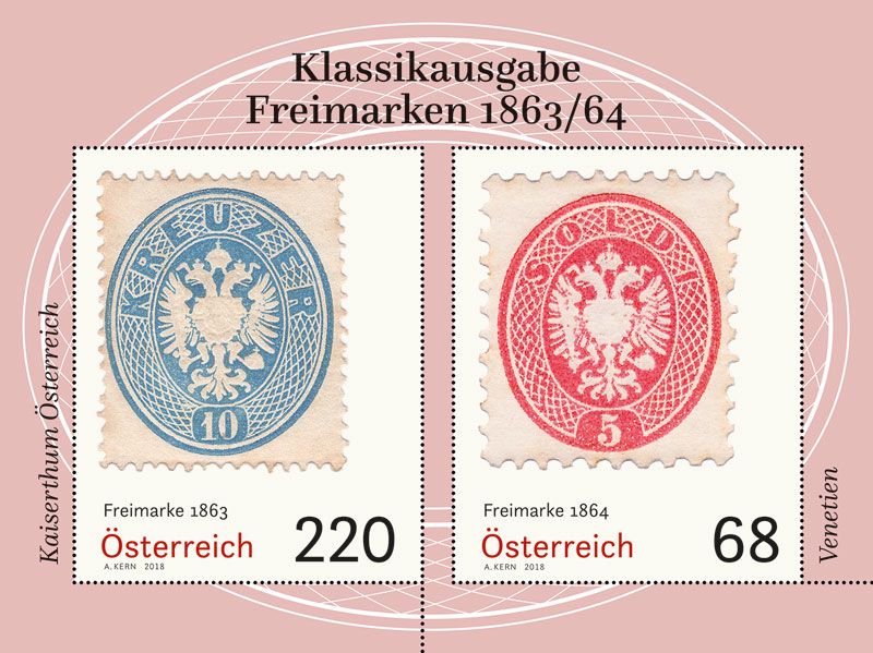 (2018) MiNr. 3384 - 3385 ** - Rakousko - BLOCK 98 - Klasické známky (V.)