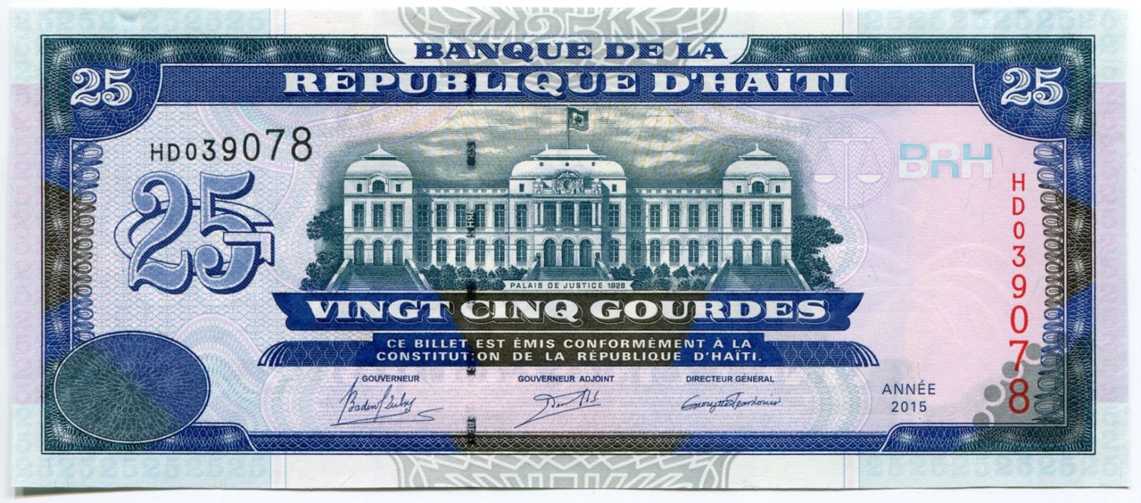 Haiti (P 266 f) - 25 gourdes (2015) - UNC