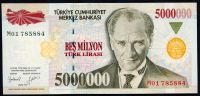 Turecko - (P210) 5 000 000 Lir (1997) - UNC