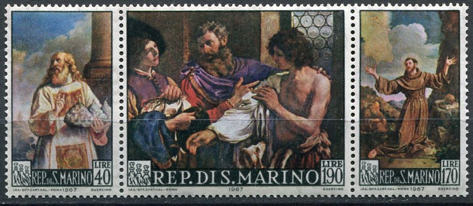 (1967) MiNr. 887 - 889 ** - San Marino - Giovanni Francesco Barbieri