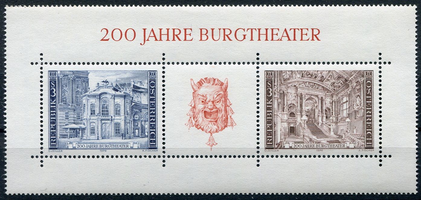 (1976) MiNr. 1507 - 1508 ** Block 3 - Rakousko - 200 let zámecké divadlo ve Vídni | www.tgw.cz