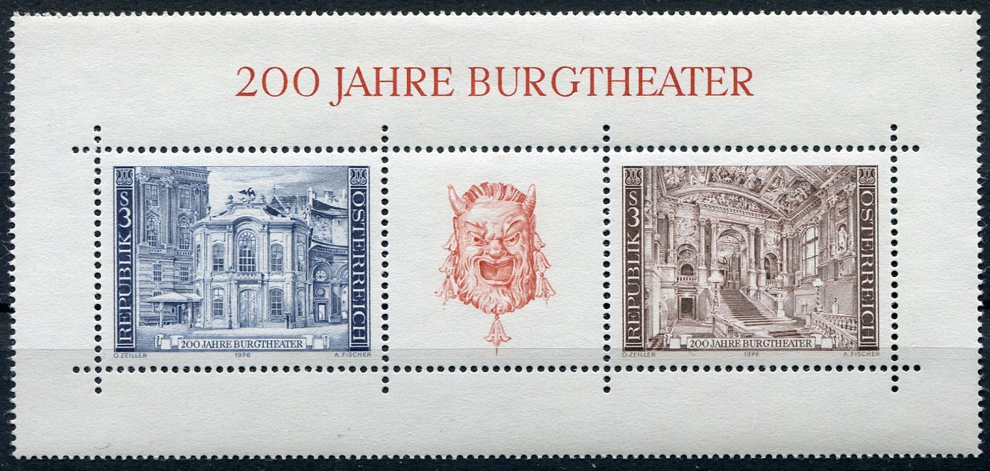 (1976) MiNr. 1507 - 1508 ** Block 3 - Rakousko - 200 let zámecké divadlo ve Vídni | www.tgw.cz