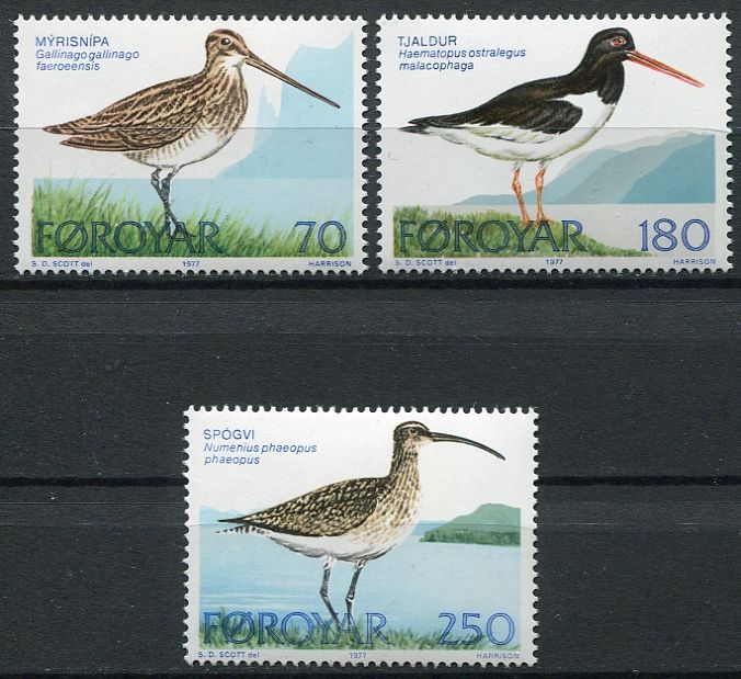 (1977) MiNr. 28 - 30 ** - Faerské ostrovy - ptactvo