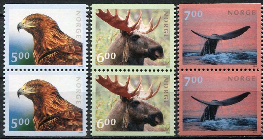 (2000) MiNr. 1346 - 1348 Du+Do ** - Norsko - Divoká zvířata (I). | www.tgw.cz
