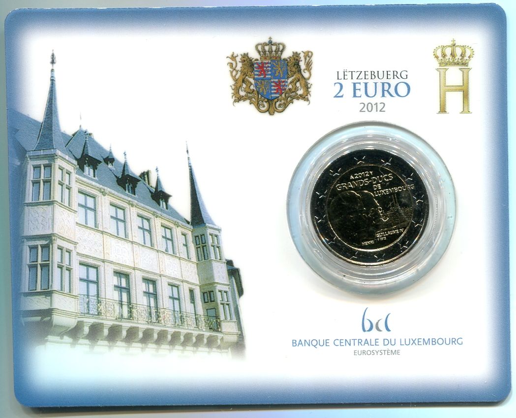 (2012) 2€ - Lucembursko - Velkovévoda Wilhelm IV. - mincovní karta | www.tgw.cz