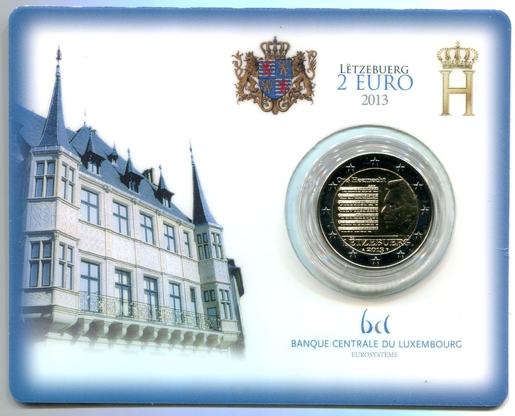 (2013) 2€ - Lucembursko - Národní hymna - mincovní karta (6046/10000)