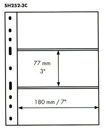 Leuchtturm OPTIMA SH list - 3 C na bankovky, pohlednice, pamětní listy (bal. 50 ks)