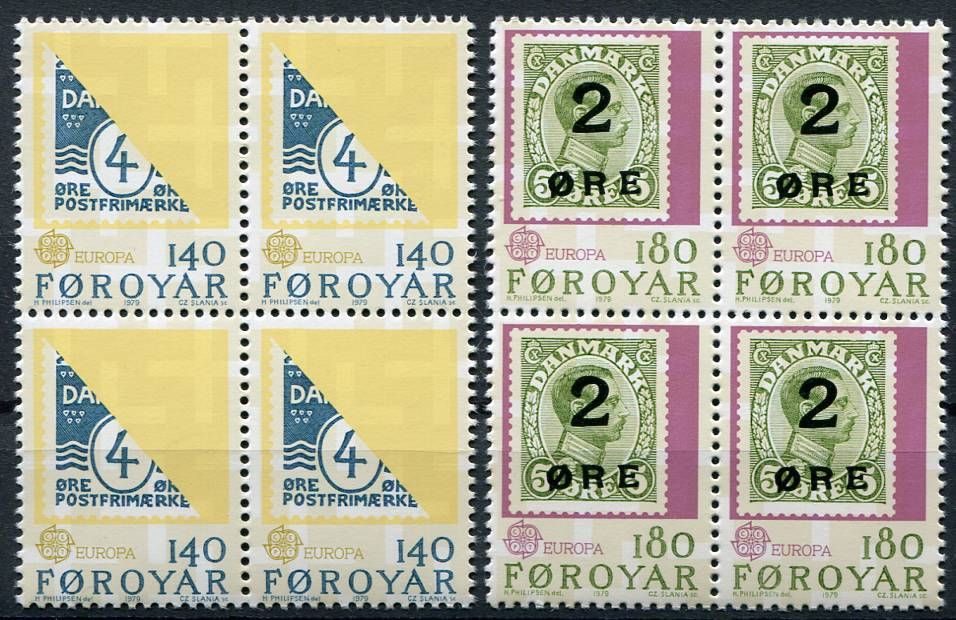 (1979) MiNr. 43 - 44 **, 4-bl - Faerské ostrovy - EUROPA