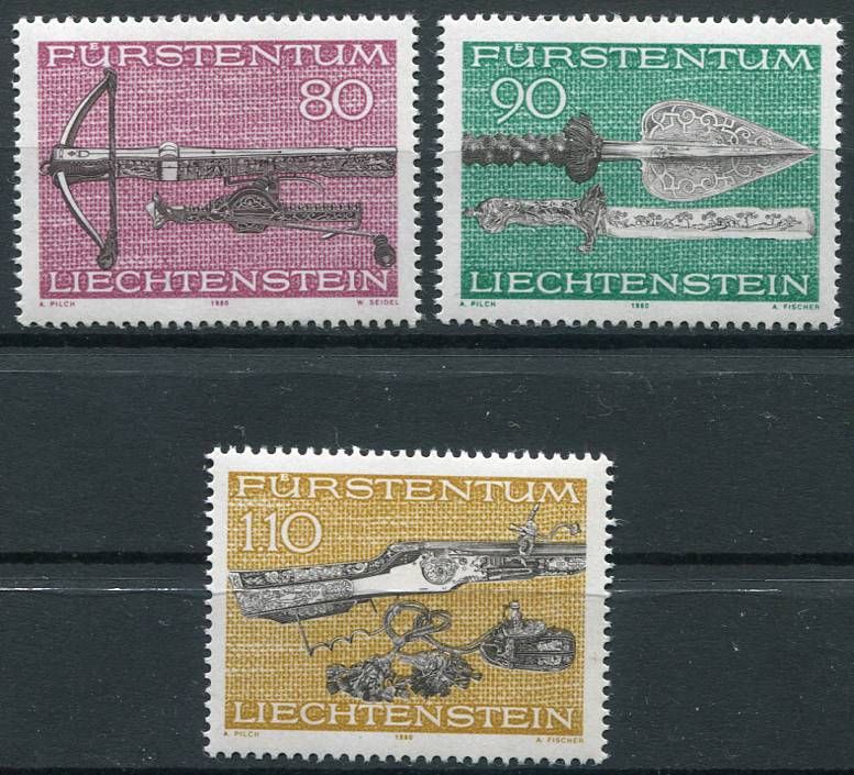 (1980) MiNr. 751 - 753 ** - Lichtenštejnsko - Lovecké zbraně