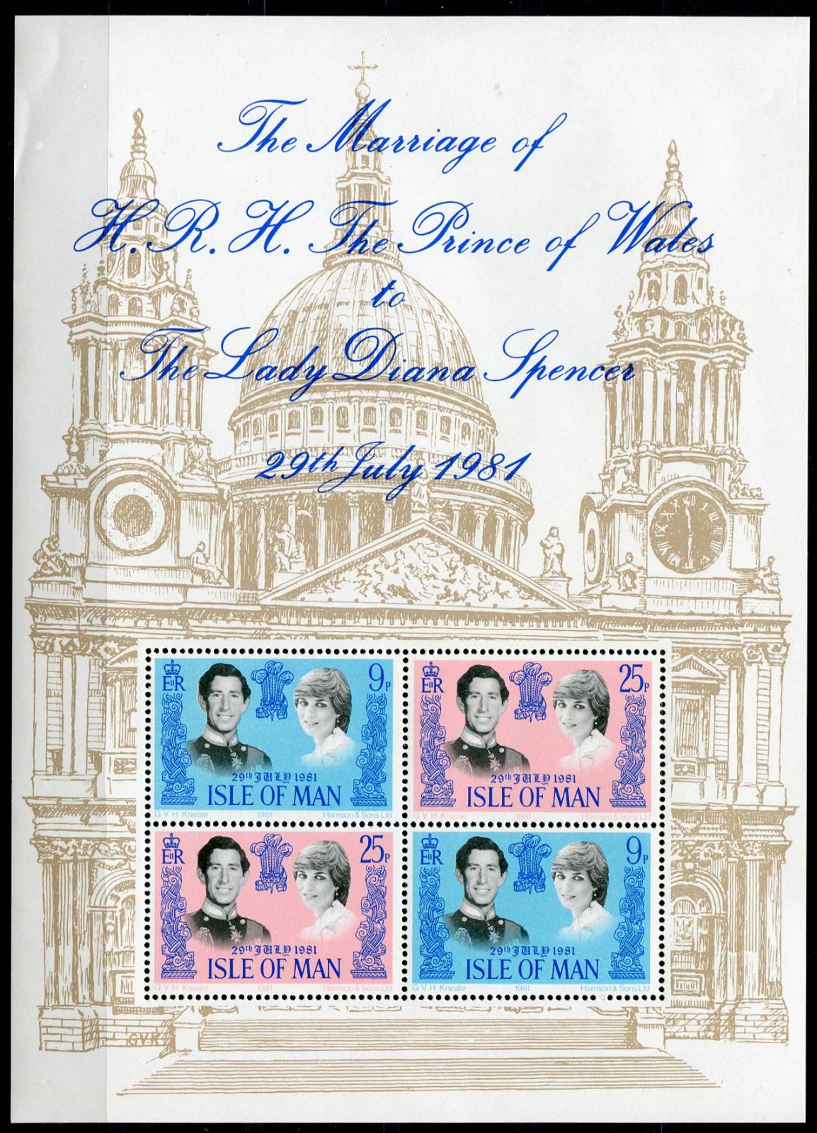 (1981) MiNr. 194 - 195 **, Block 5 - Isle of Man - Charles a Diana