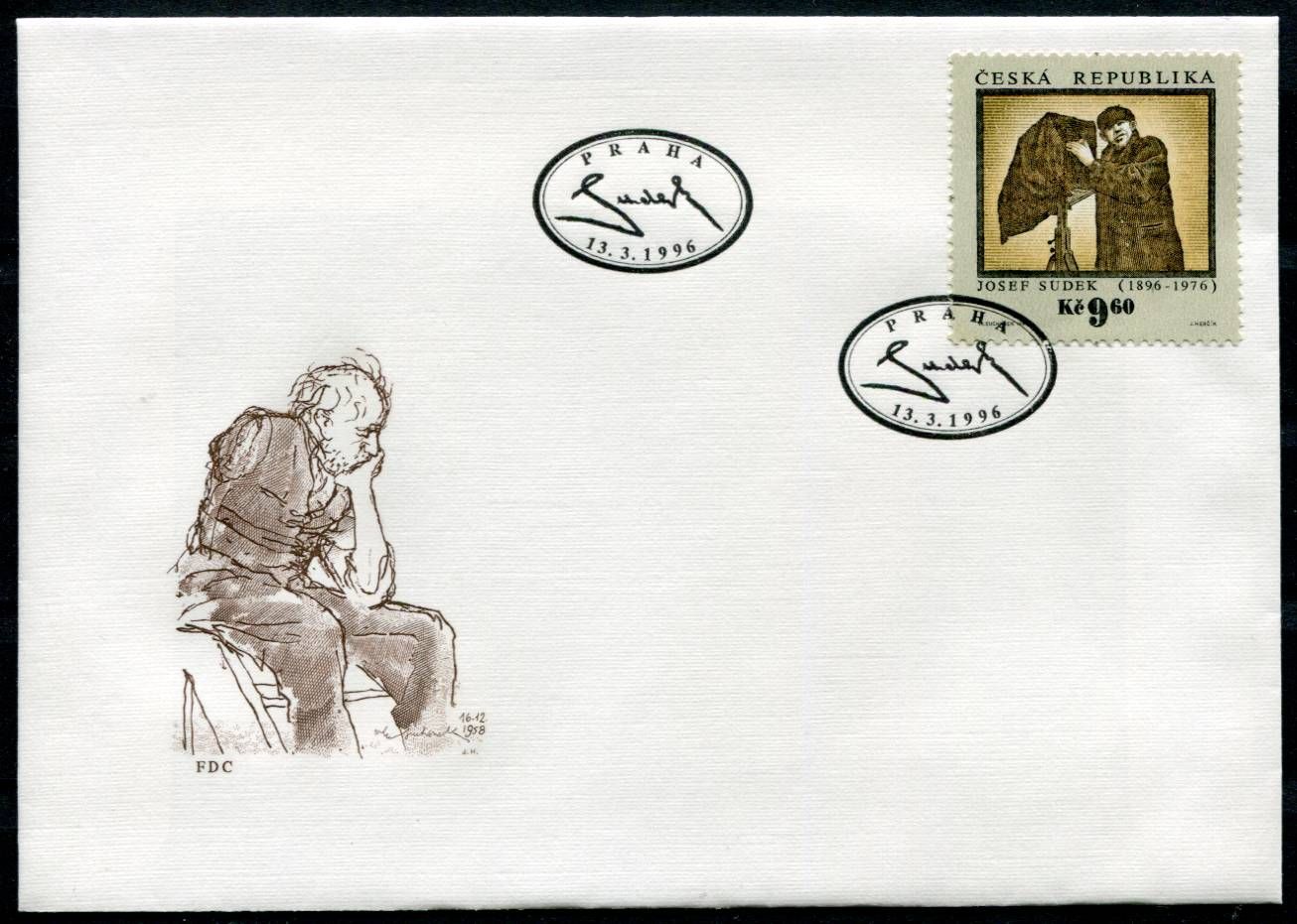 Česká pošta (1996) FDC 104 - Česká republika - Josef Sudek - fotograf