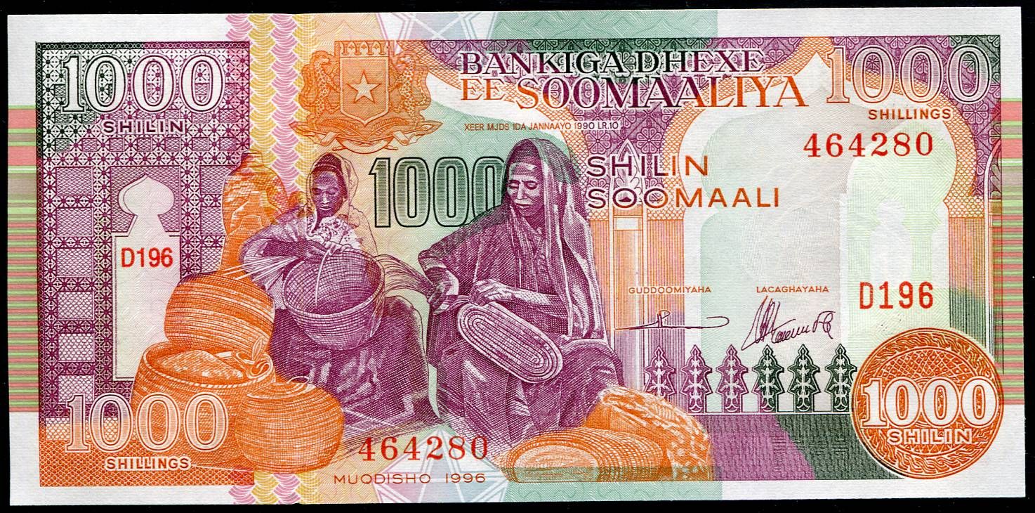  Som lsko  P 37b 1 bankovka 1000 Shillings 1996 UNC