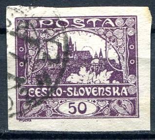(1918) č. 15 - O - Československo - známka: Hradčany 50 h - fialová (1)