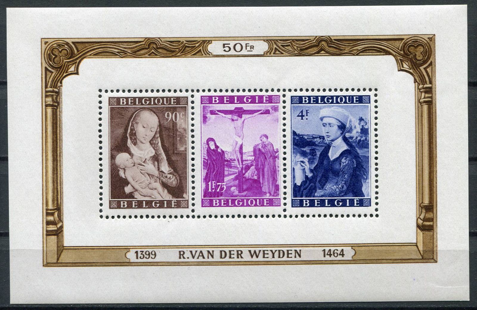 (1949) MiNr. 835 - 837 ** - Belgie - BLOCK 21 - Kultura - obrazy | www.tgw.cz