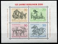 (1969) MiNr. 338 - 341 ** Block 2 - Berlín - západní - 125 let Berlínské ZOO